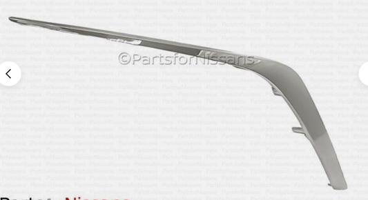 Smoked Front Right Bumper Grille Molding Plated For Nissan Altima 2023 2024