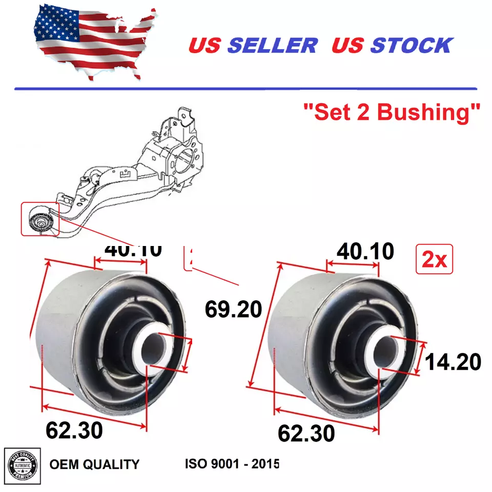 For Nissan Rogue Select 14-15 Rogue Sport 17-19 Rear Trailing Control Arm Bush
