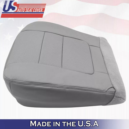Passenger Side Bottom Perf Leather Seat Cover Gray For 2001 Ford F250 F350 F450