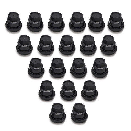 20Pc Lug Nut Covers Cap Black For GMC Jimmy Sonama Chevrolet S10 Blazer