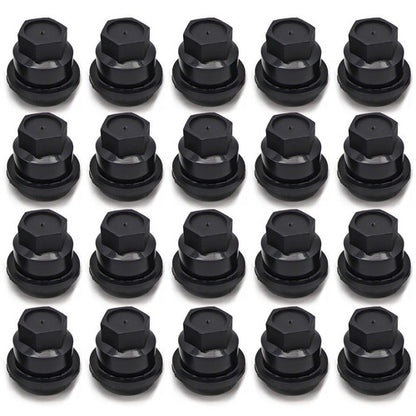 20Pc Lug Nut Covers Cap Black For GMC Jimmy Sonama Chevrolet S10 Blazer