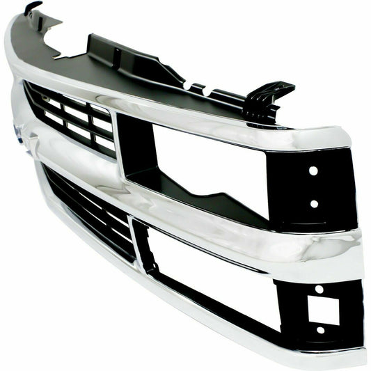 New Chrome Grille w/Black Insert Fit For 94-98 Chevy C/K 1500 2500 3500 Truck