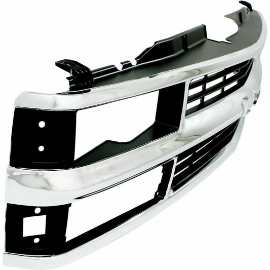 New Chrome Grille w/Black Insert Fit For 94-98 Chevy C/K 1500 2500 3500 Truck