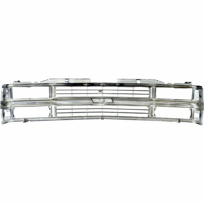 New Chrome Grille w/Black Insert Fit For 94-98 Chevy C/K 1500 2500 3500 Truck