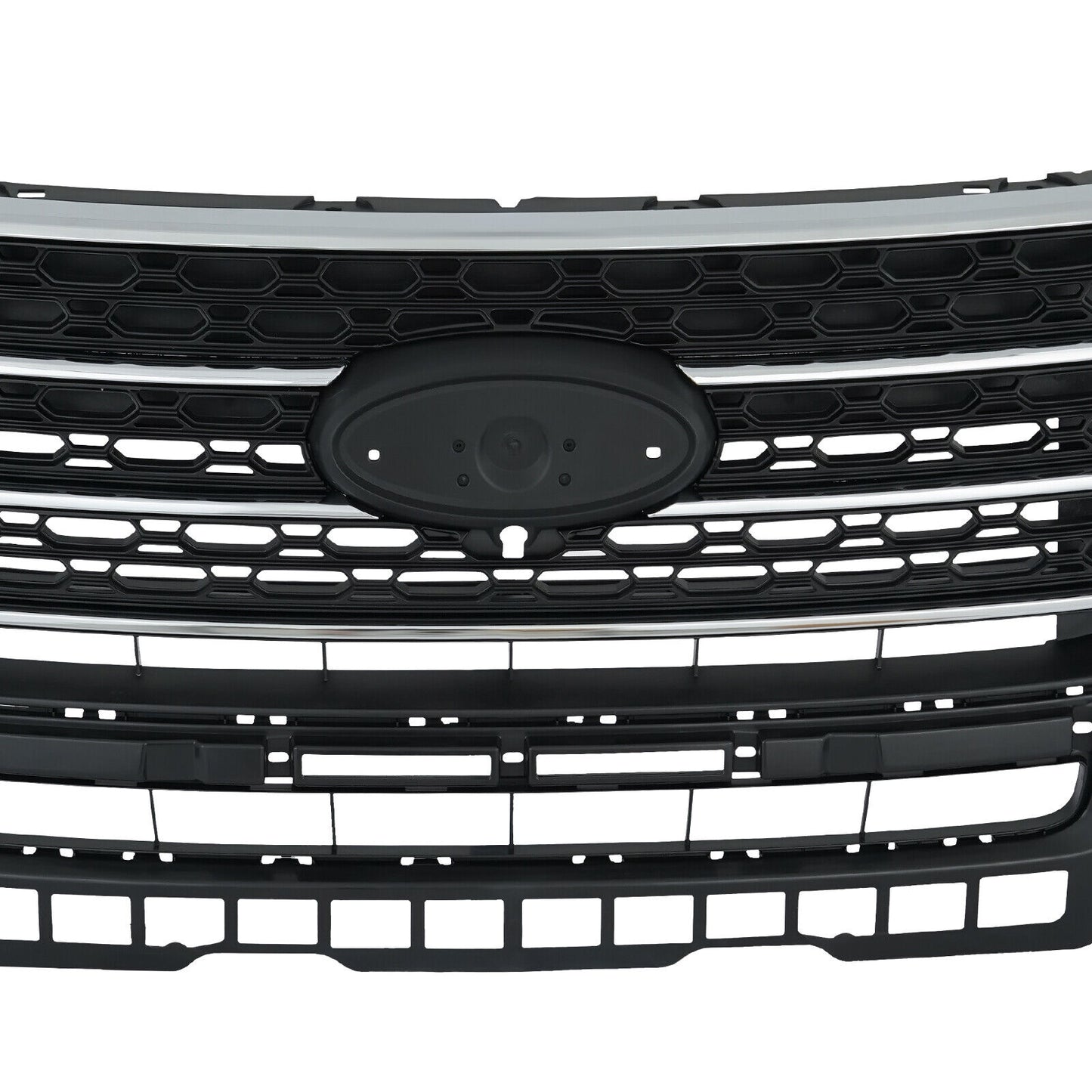 Fits Ford Explorer 2020-2023 Front Bumper Upper Grille Assembly Gloss Black New