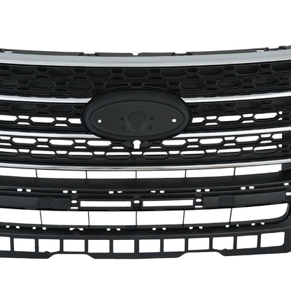 Fits Ford Explorer 2020-2023 Front Bumper Upper Grille Assembly Gloss Black New