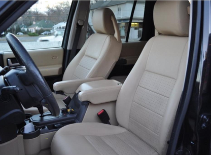 For 05-09 Land Rover LR3 Discovery 3 Driver & Passenger PERF Leather Cover Beige
