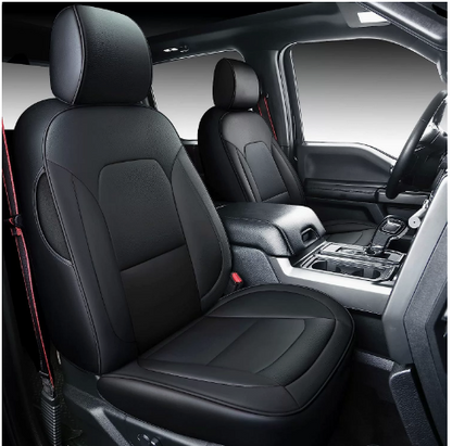 5-Seat Covers Front Rear Leather Protector Cushion For 2017-2023 Ford F250 F350
