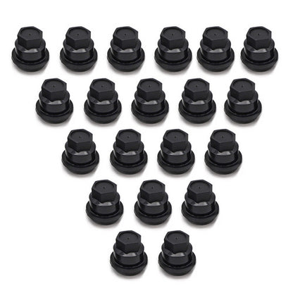 20Pc Lug Nut Covers Cap Black For GMC Jimmy Sonama Chevrolet S10 Blazer