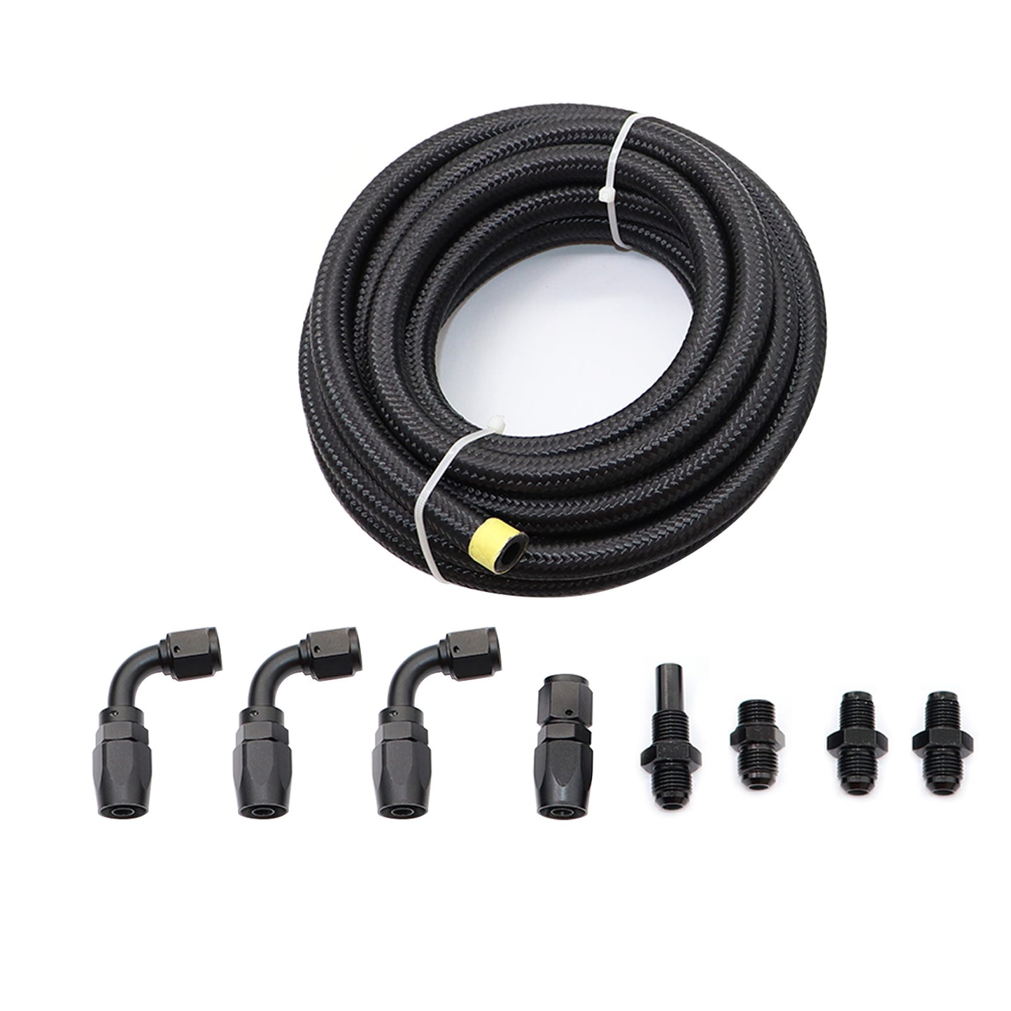 Fit 4L80E 6AN Nylon Steel Braided Line Automatic Transmission Cooler Line Kit