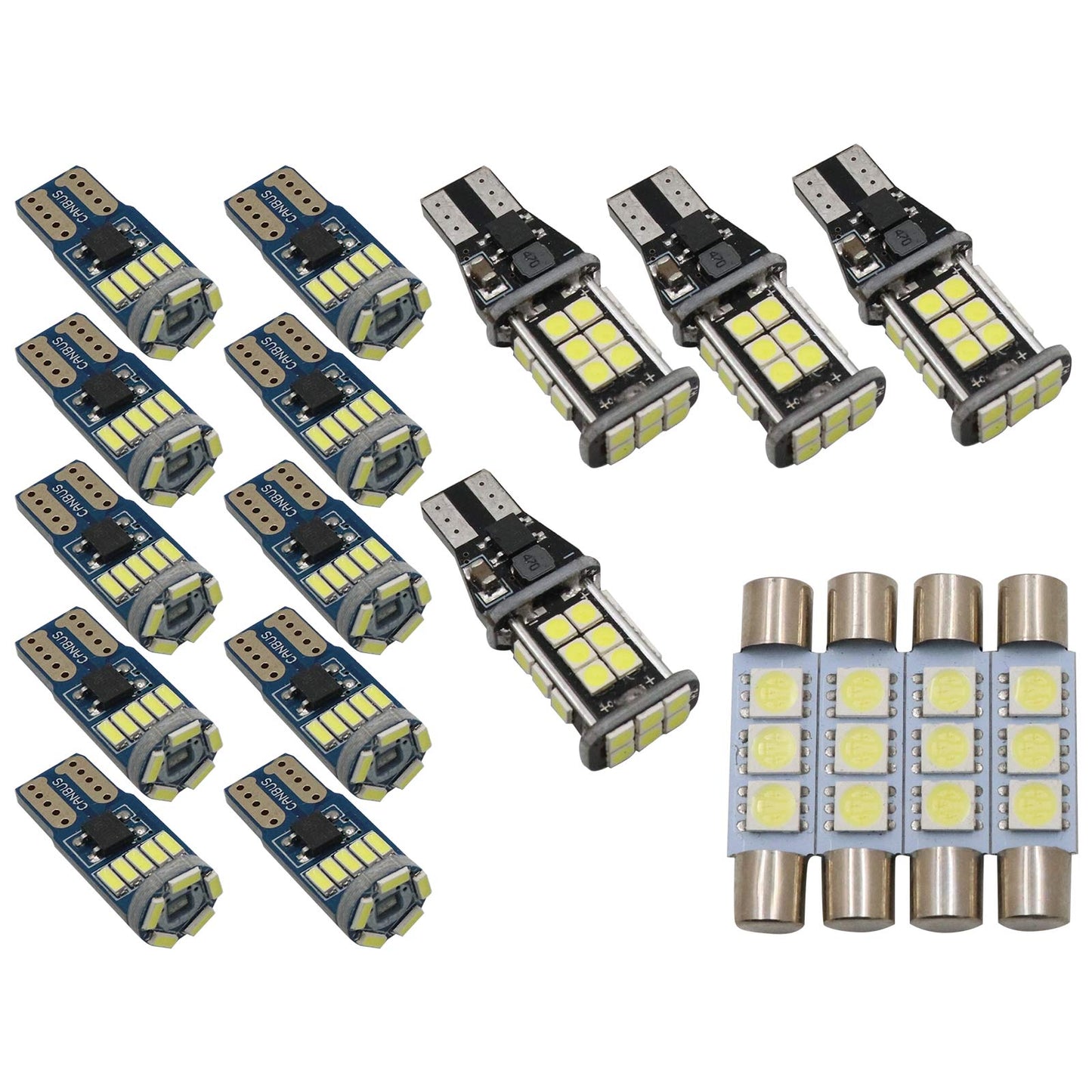 18Pcs For Toyota Tundra 2007-2021 White Auto Interior LED Light Bulb Package Kit