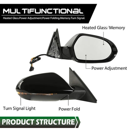 Fit 2012-2018 Audi A6 S6 Memory Signal Power Folding Passenger Side Mirror