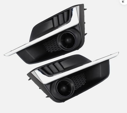 Fit Subaru Impreza 2015-2016 Textured Front Bumper Fog Light Cover Bezel Pair