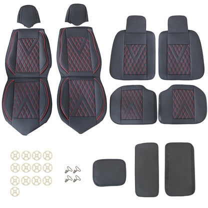 Fit For Infiniti M35 G35 G37 Full Set Car 5-Seat Covers Leather Front + Rear Pad