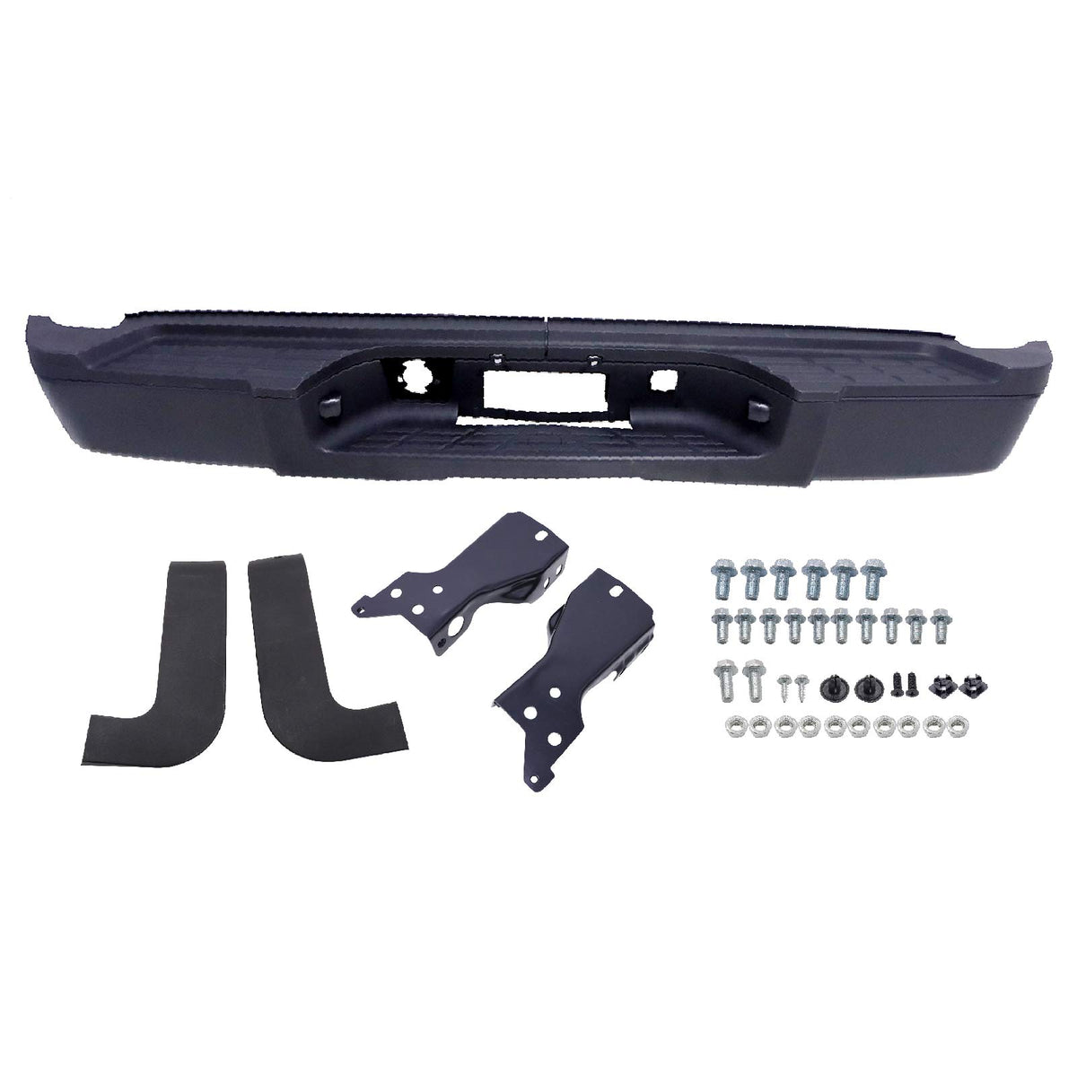 Rear Black Steel Step Bumper For 2011-2014 Chevy Silverado Sierra 2500 3500 HD