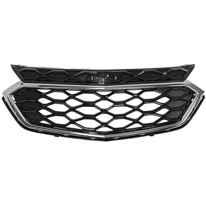 For 18-21 Chevy Equinox L LS LT Front Bumper Upper Mesh Grille Black/Chrome Trim