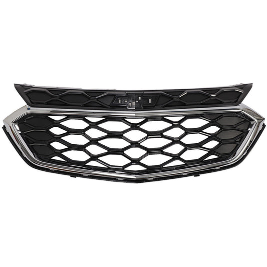 For 18-21 Chevy Equinox L LS LT Front Bumper Upper Mesh Grille Black/Chrome Trim