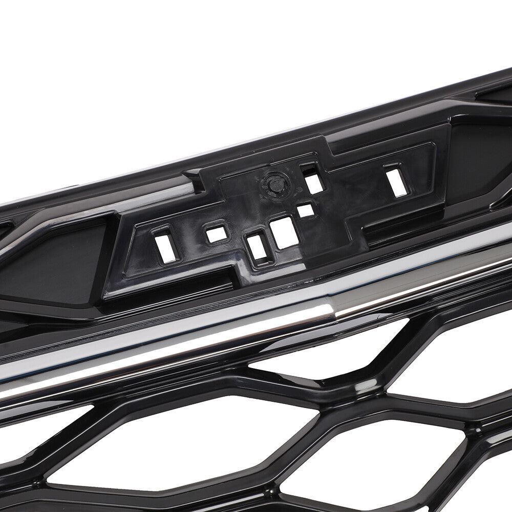 For 18-21 Chevy Equinox L LS LT Front Bumper Upper Mesh Grille Black/Chrome Trim