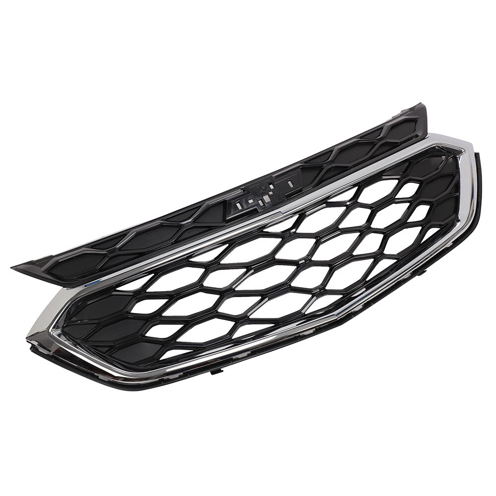 For 18-21 Chevy Equinox L LS LT Front Bumper Upper Mesh Grille Black/Chrome Trim