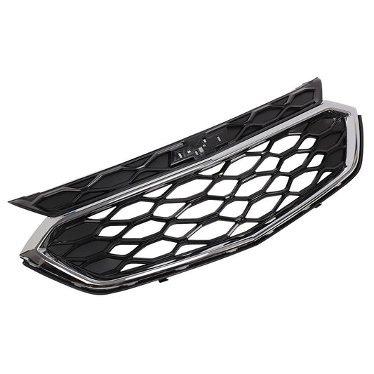 For 18-21 Chevy Equinox L LS LT Front Bumper Upper Mesh Grille Black/Chrome Trim