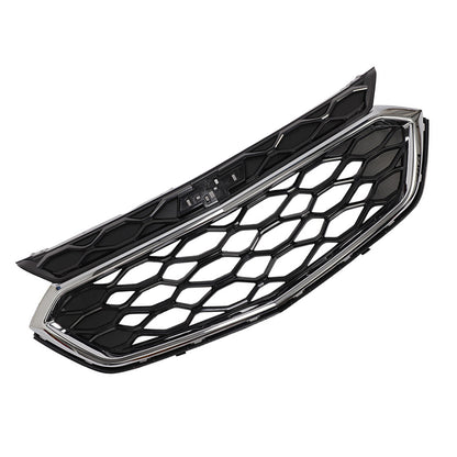 For 18-21 Chevy Equinox L LS LT Front Bumper Upper Mesh Grille Black/Chrome Trim