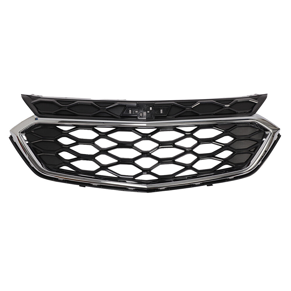 For 18-21 Chevy Equinox L LS LT Front Bumper Upper Mesh Grille Black/Chrome Trim