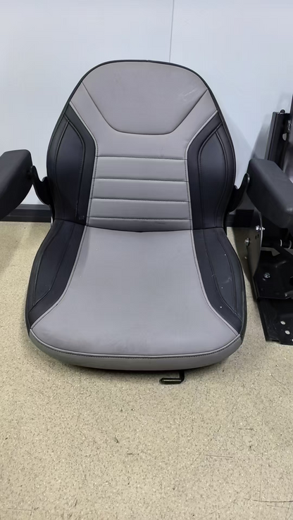 Universal Seat W/ Adjustable Armrest For Farm Machinery Tractor Forklift Mower