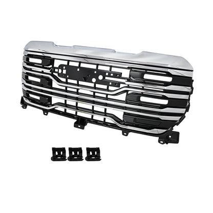 Front Bumper Grille Grill Assembly For 2022-2026 GMC Sierra 1500 AT4 Chrome