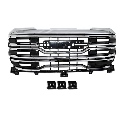 Front Bumper Grille Grill Assembly For 2022-2026 GMC Sierra 1500 AT4 Chrome