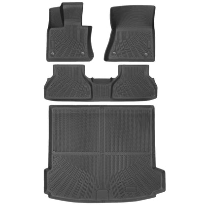 For 2015 2016 2017 2018 2019 BMW X6 TPE 3D Floor Mats & Trunk Cargo Liners Black