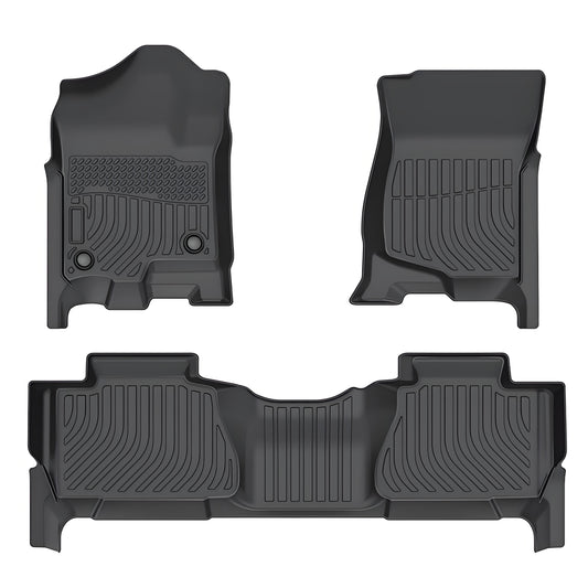Floor Mats Liner For 2007-2014 Chevy Tahoe Suburban GMC Yukon XL Front & 2nd TPE