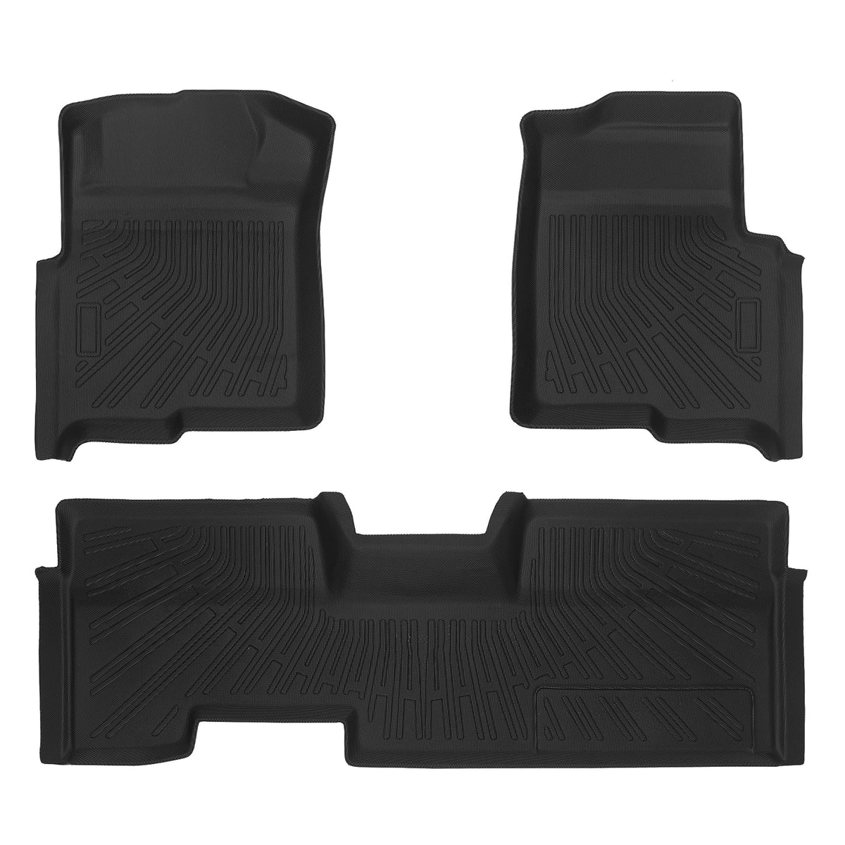 3x Floor Mats Liner Set TPE For 2009-2014 Ford F-150 SuperCab All Weather Black