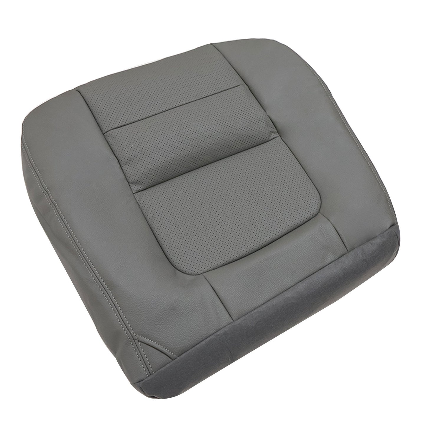 Passenger Side Bottom Perf Leather Seat Cover Gray For 2001 Ford F250 F350 F450