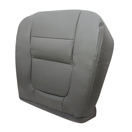 Passenger Side Bottom Perf Leather Seat Cover Gray For 2001 Ford F250 F350 F450