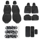 For Hyundai Faux Leather Car Breathable 5-Seat Covers Front Rear Cushion Black