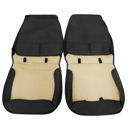 For Toyota Faux Leather Car Breathable 5-Seat Covers Front Rear Cushion Black